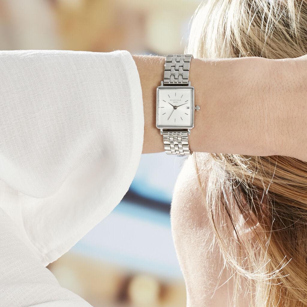 Montre Rosefield The Mini Boxy Blanc