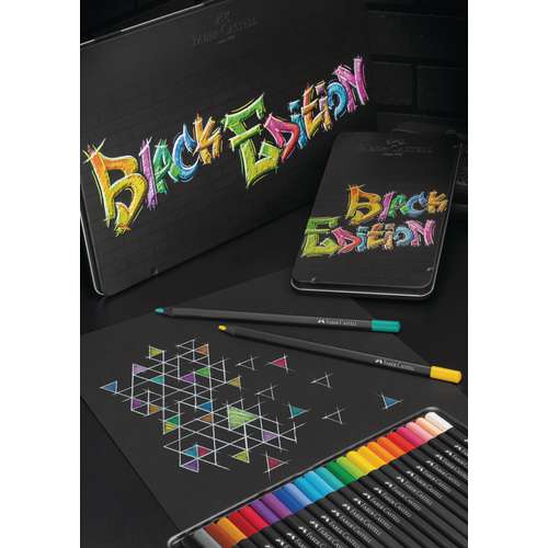 FABER-CASTELL Black Edition Buntstifte, Metalletui