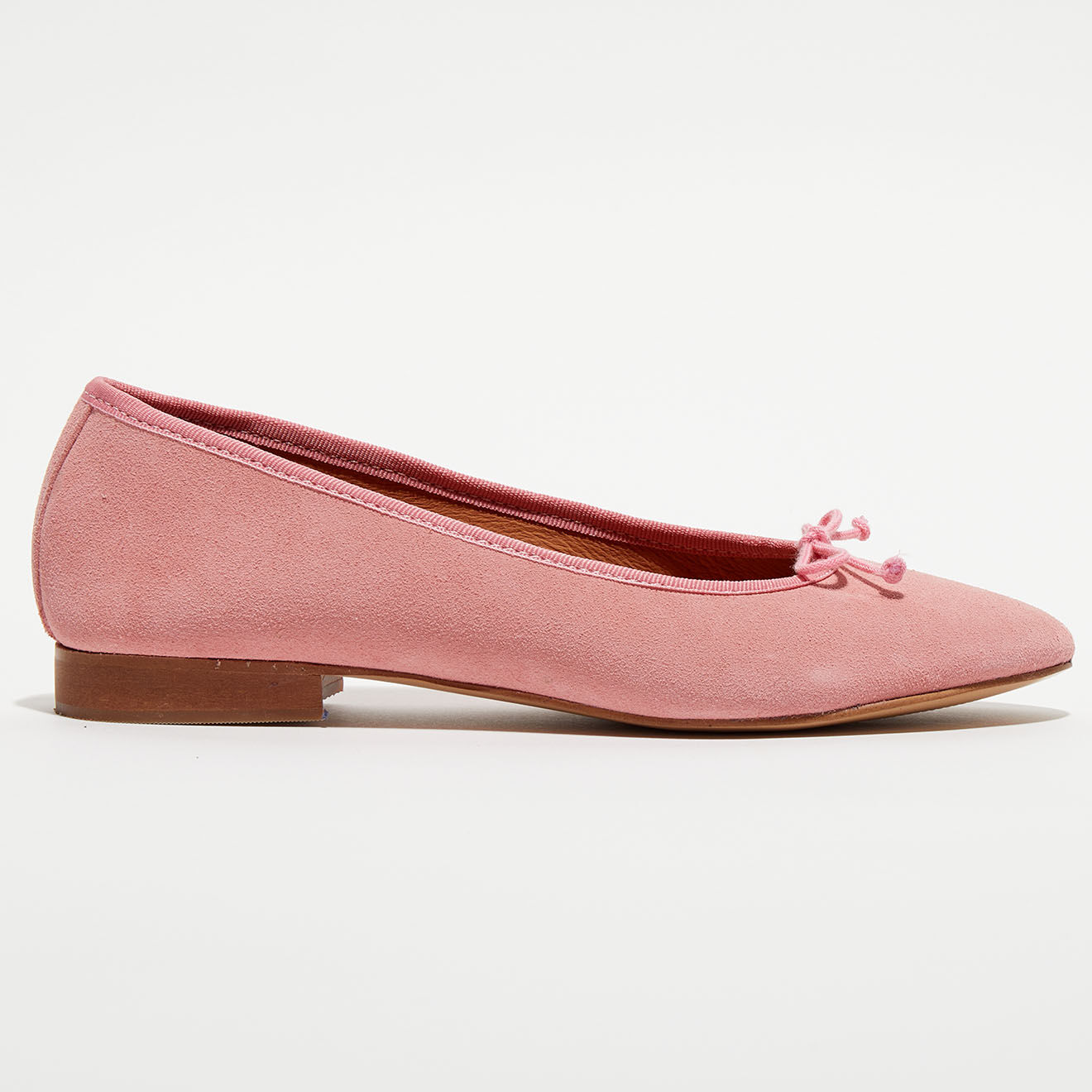 Quartier Latin Ballerines en Velours de Cuir Jeanne roses