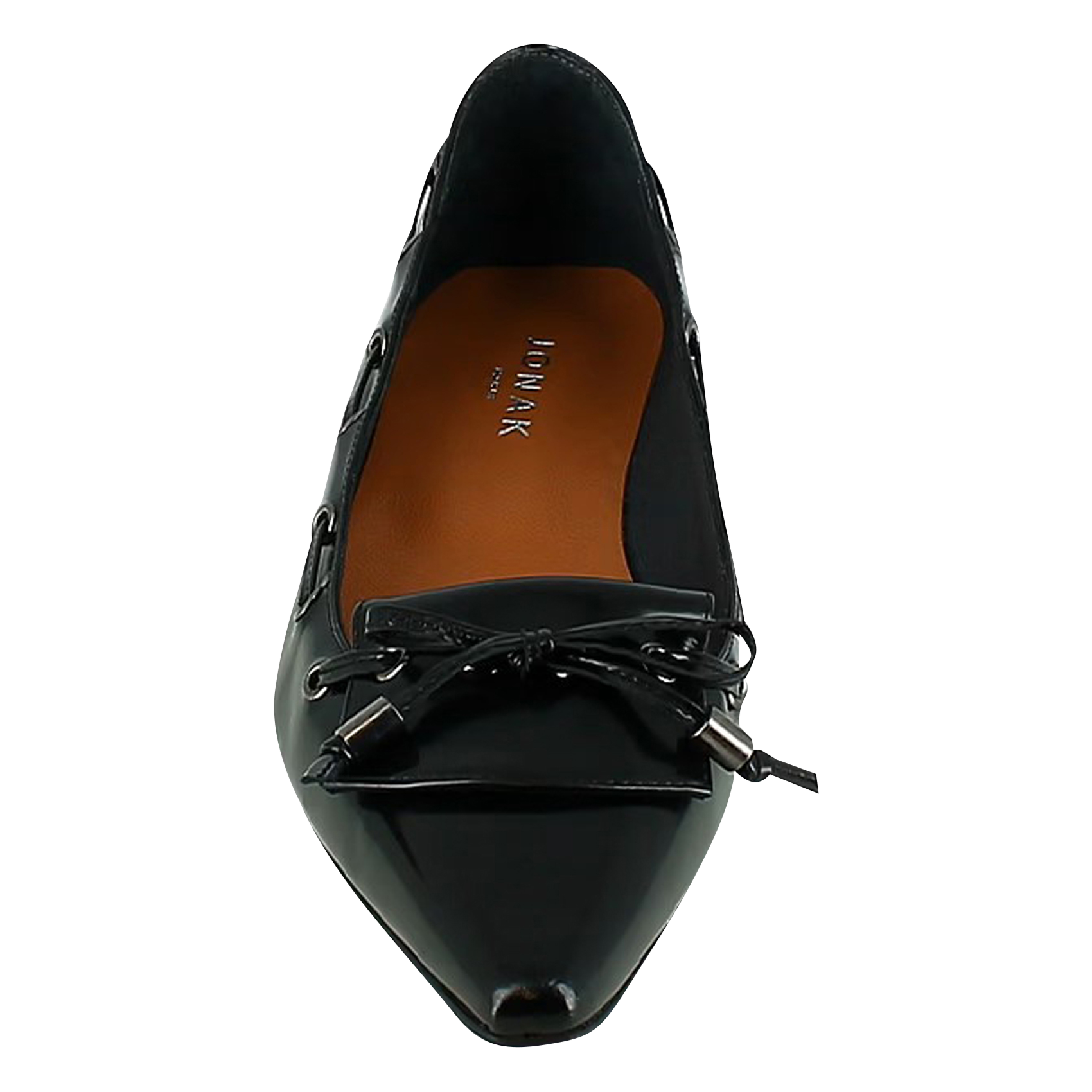 DYNAMO - Ballerines à lacets en cuir glacé | Noir