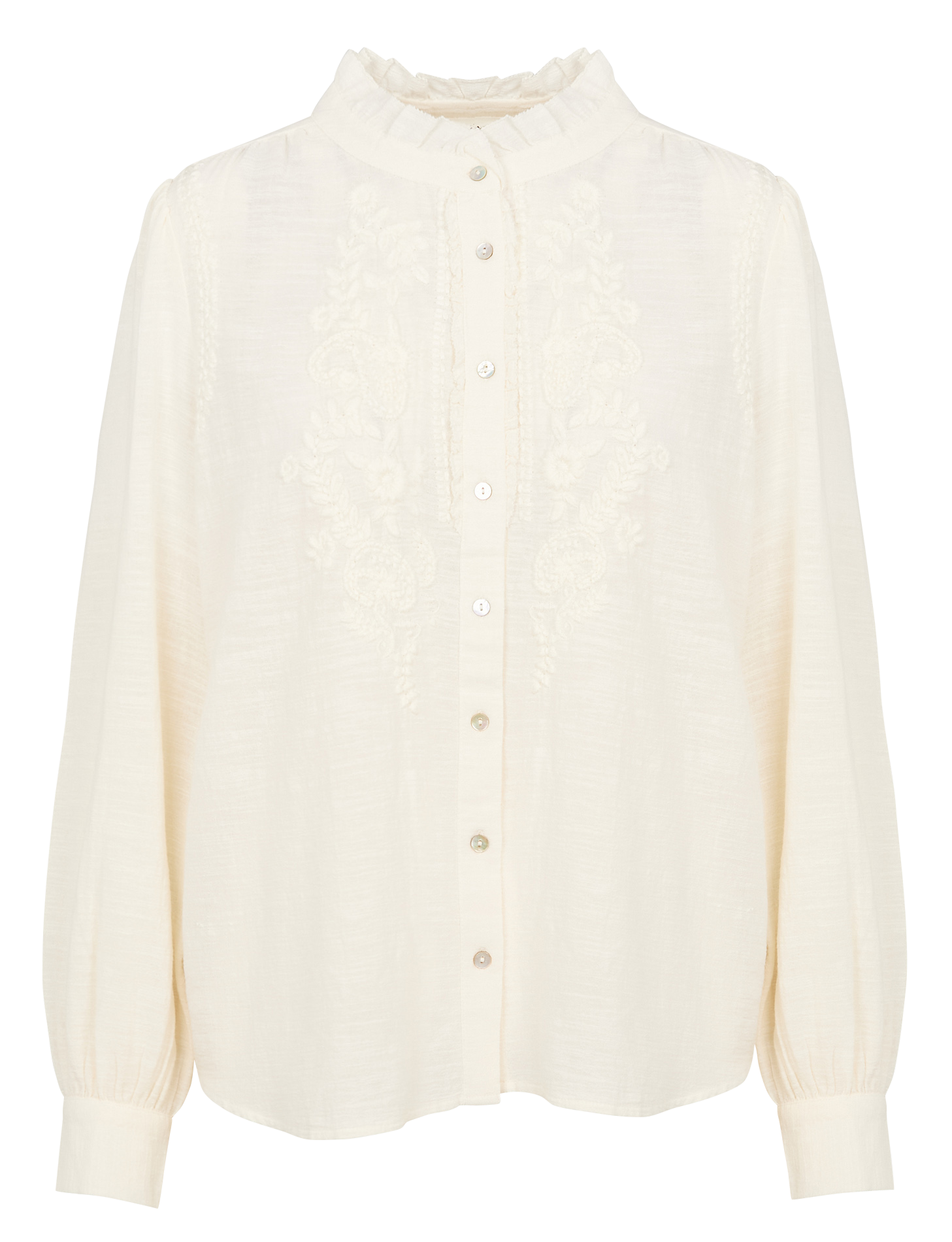 BROOKE - Chemise brodée en coton| Blanc