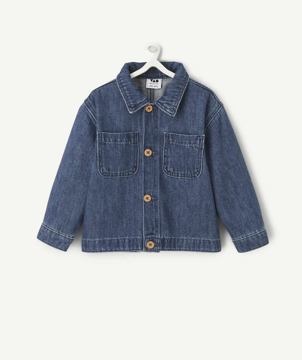 veste manches longues bébé garçon en denim low impact