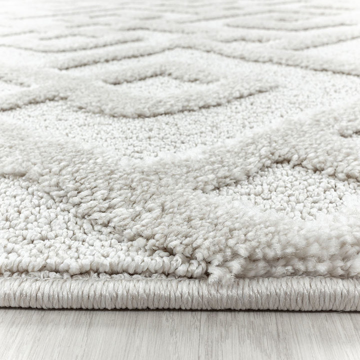 Rond scandinavisch vloerkleed - Pitea Pattern Creme