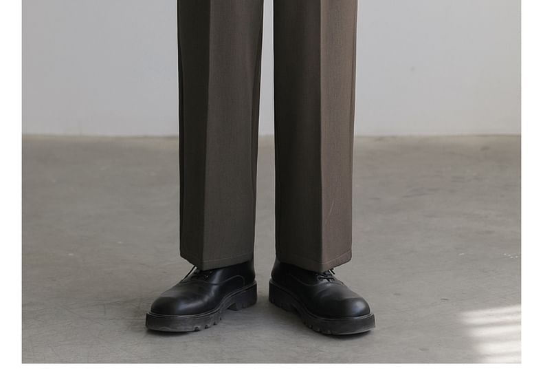 Remeefa - Mid Rise Plain Crop Straight Fit Dress Pants