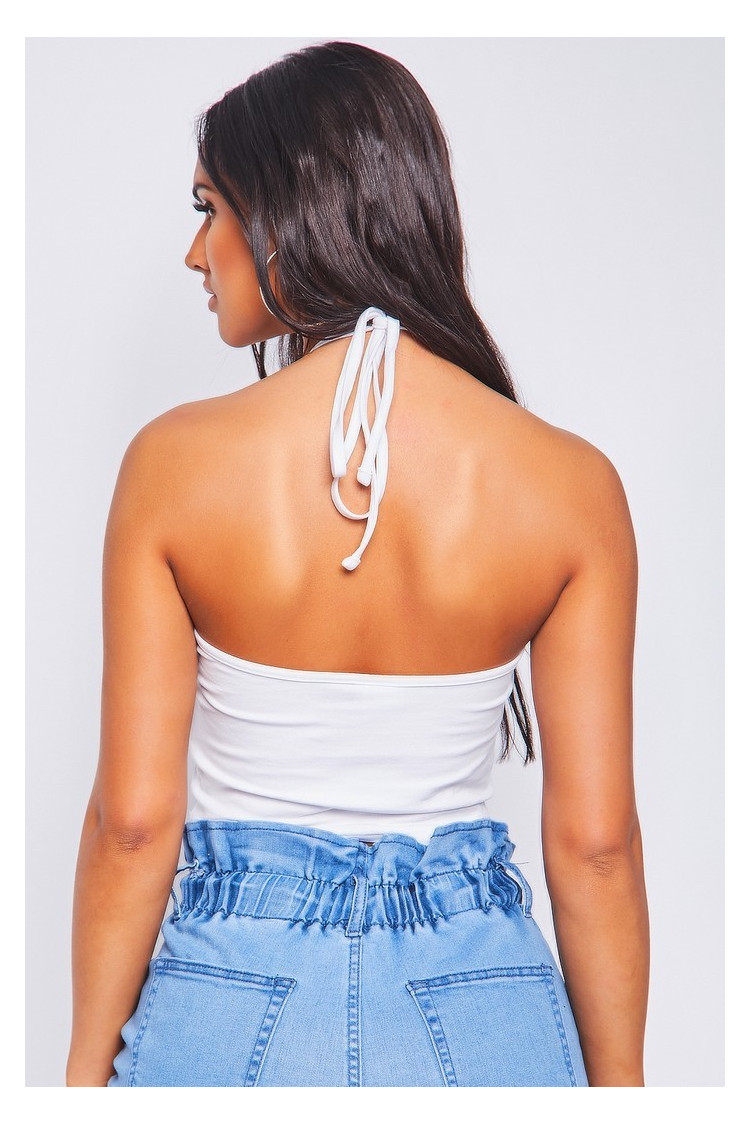 Crop top dos nu blanc Chiara Fila fluo / 687080