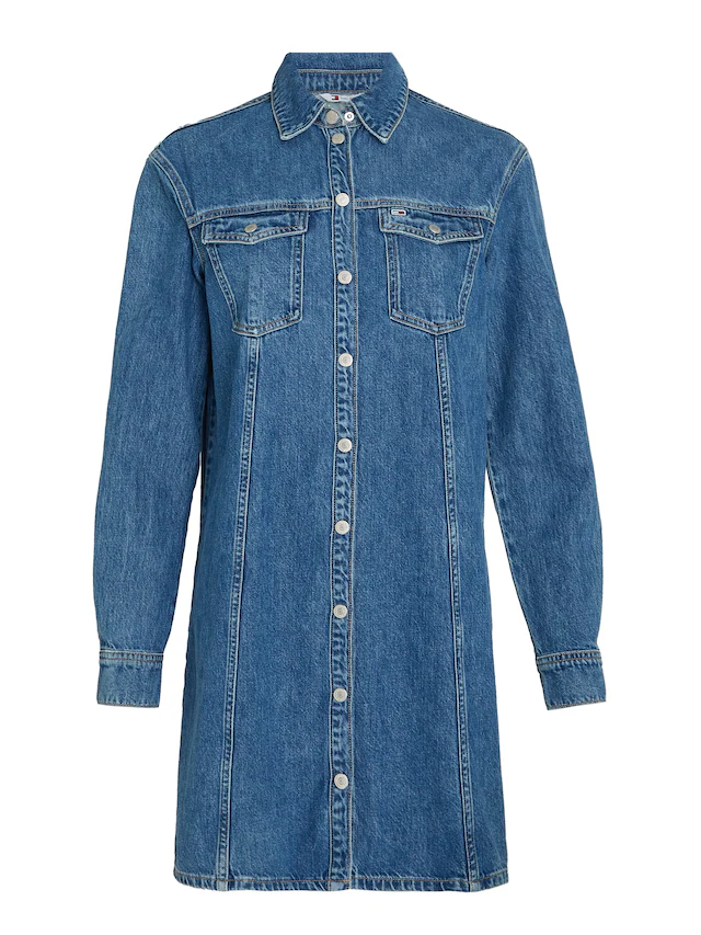 Tommy Jeans Jeanskleid »ALINE LS DRESS AH5032 EXT« mit Logostickerei