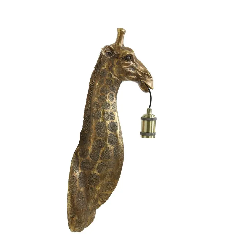 Wandlamp Giraffe - Antiek Brons - 20.5x19x61cm