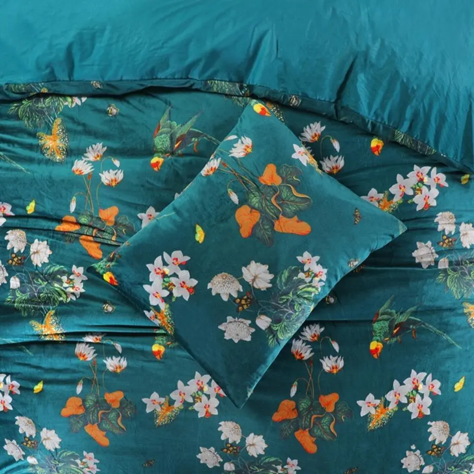 Papillon dekbedovertrek Parrot Velvet - 200x200/220 cm - Groen