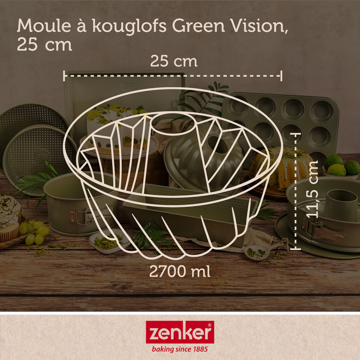 Moule à kouglof 25 cm Green Vision Zenker