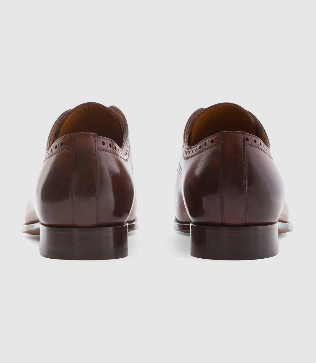 Derby couture en cuir marron clair 