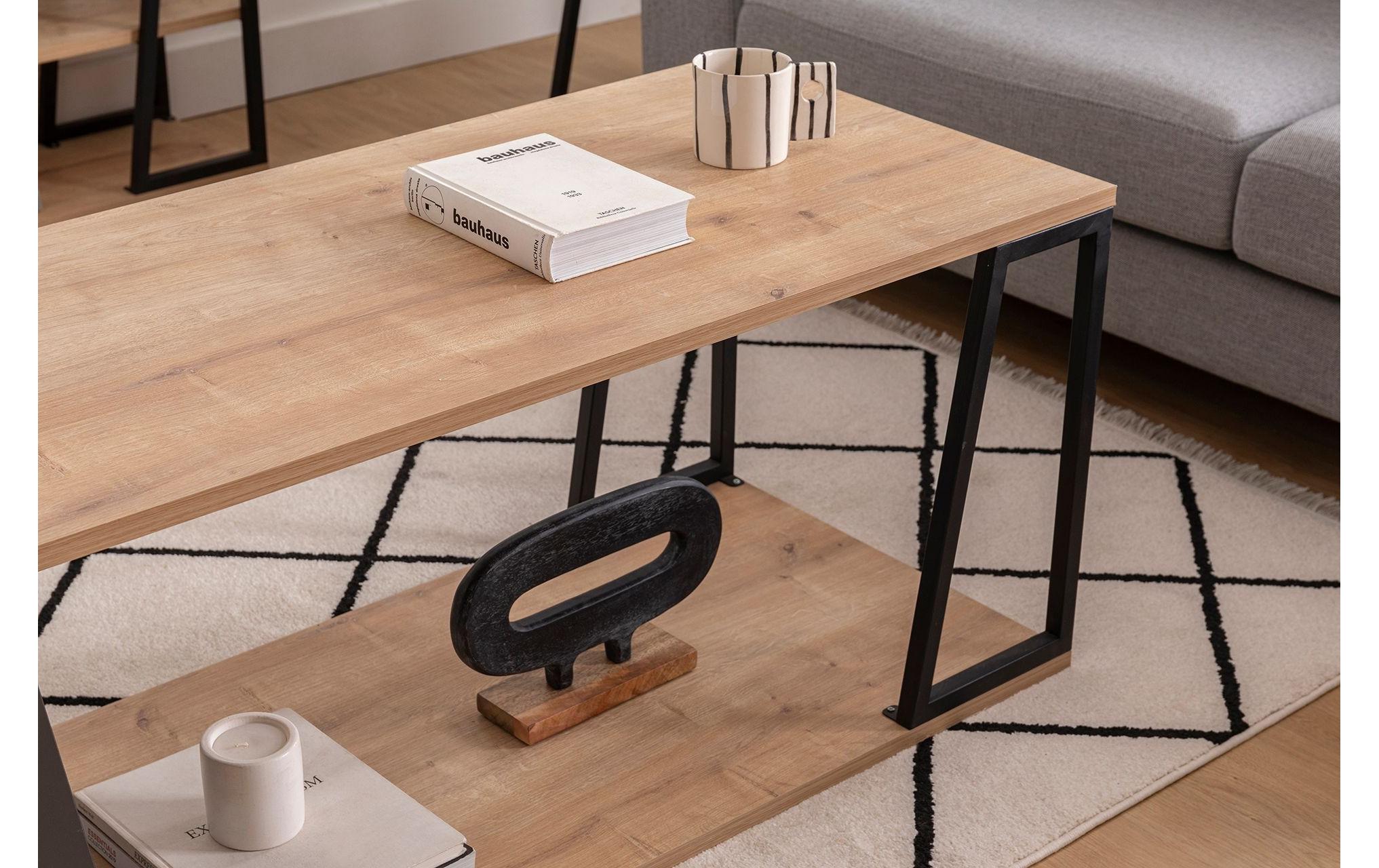 Couchtisch Lissa 120 x 48.6 cm, Braun/Schwarz<br>Sofatisch
