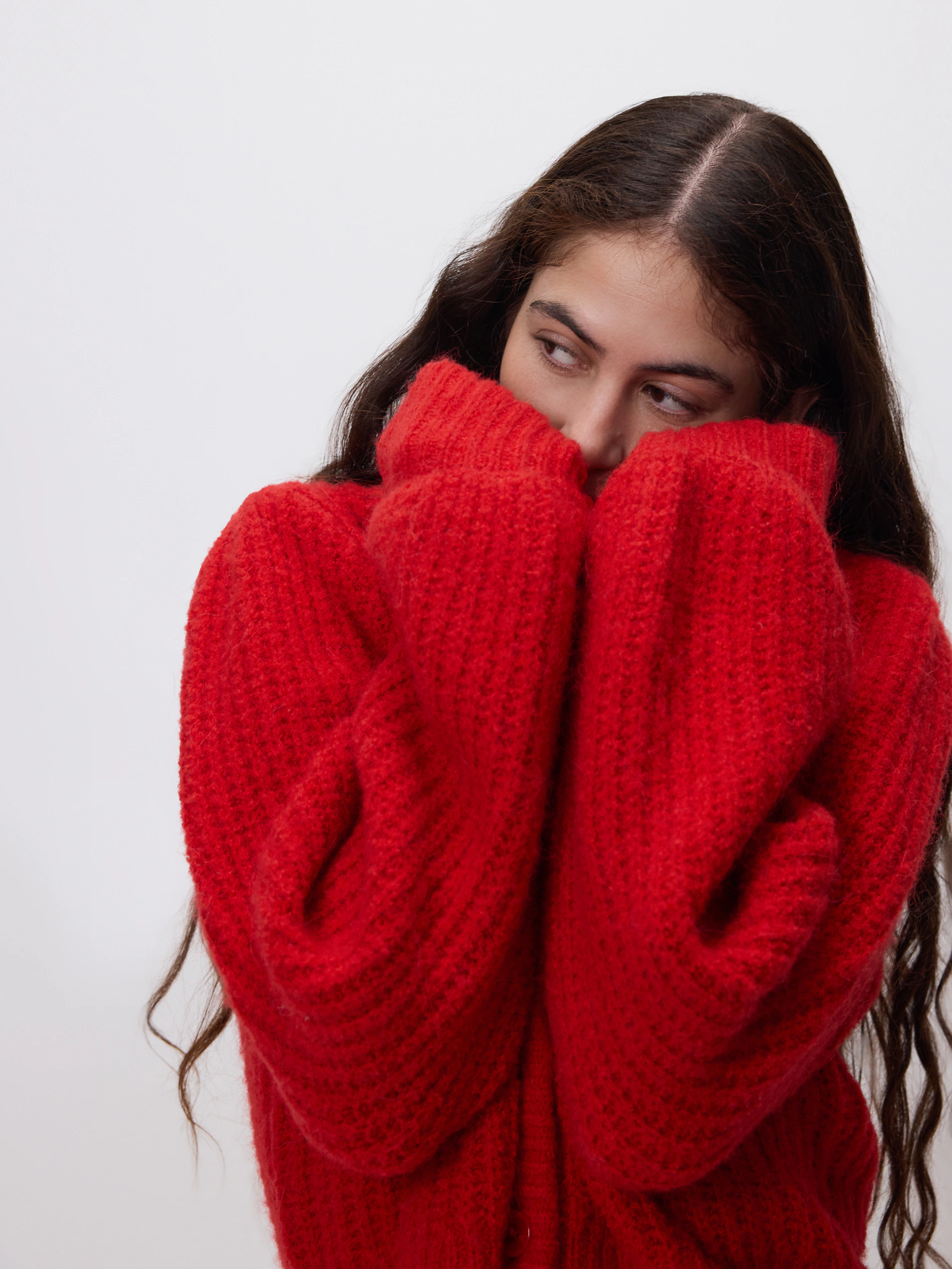 Cardigan mit bauschigen Ärmeln