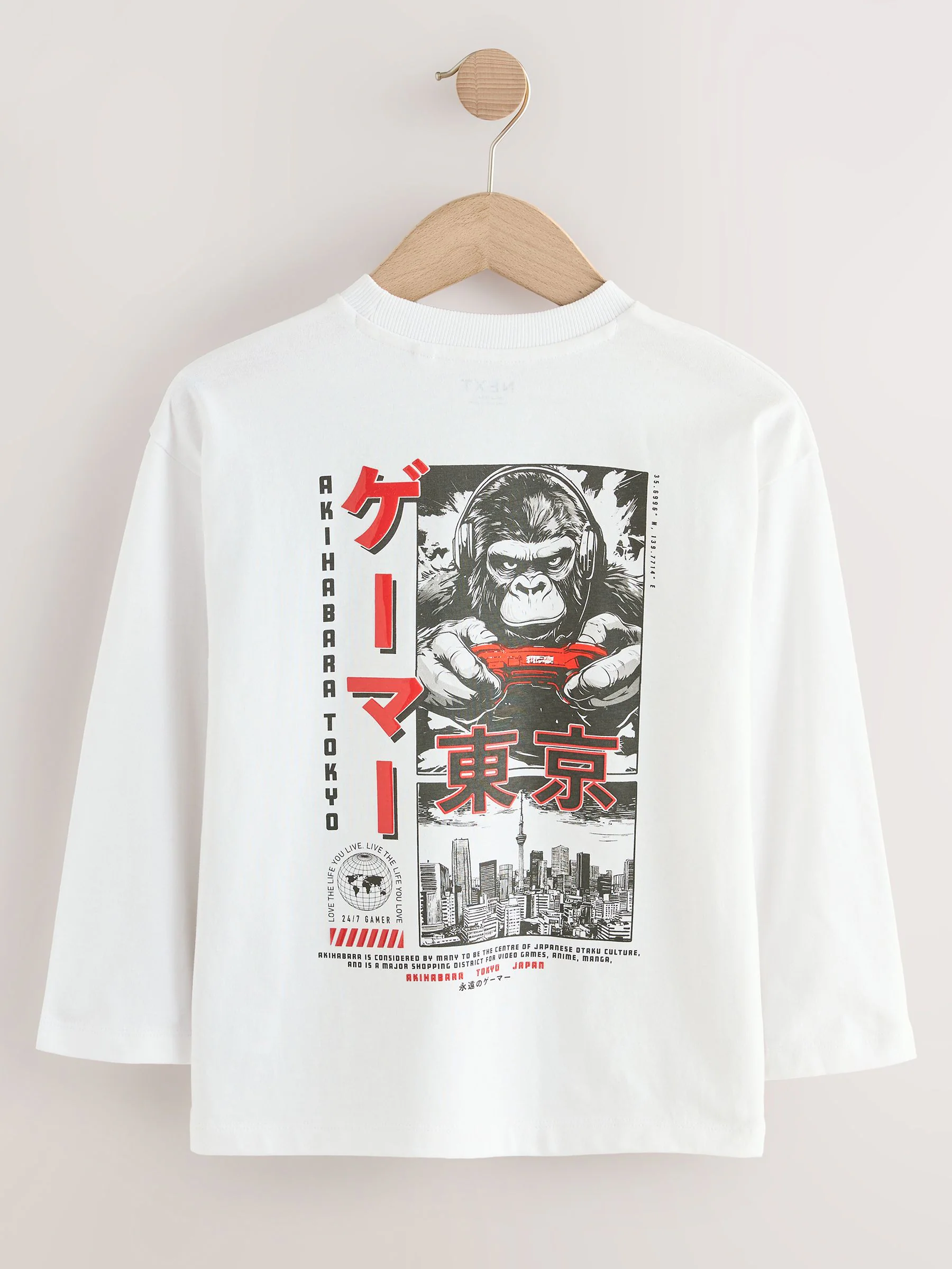 Zwart/Paars/Wit Gamer - 3 Relaxed Fit T-shirts met grafische print en lange mouwen (3-16jr)