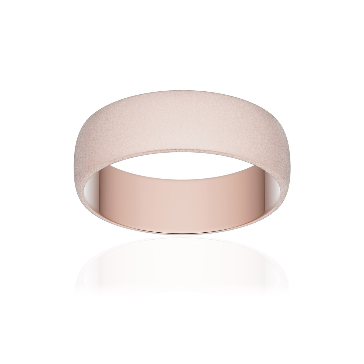 Alliance or 375 rose sablé demi-jonc 6mm