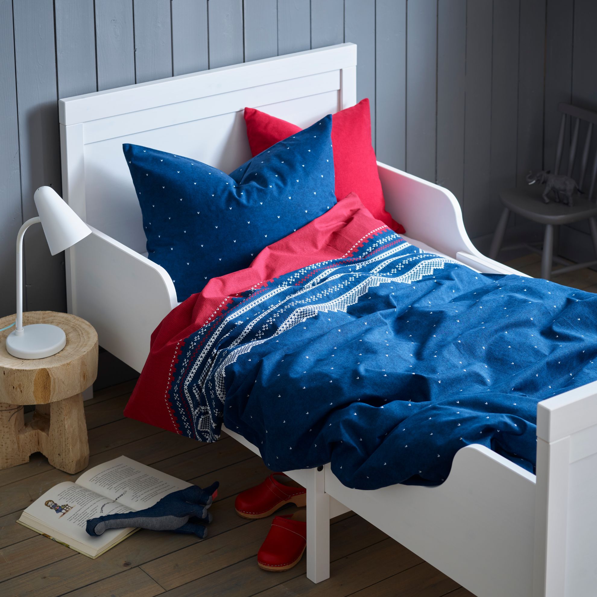 Marius bomullsengesett 100x140 navy