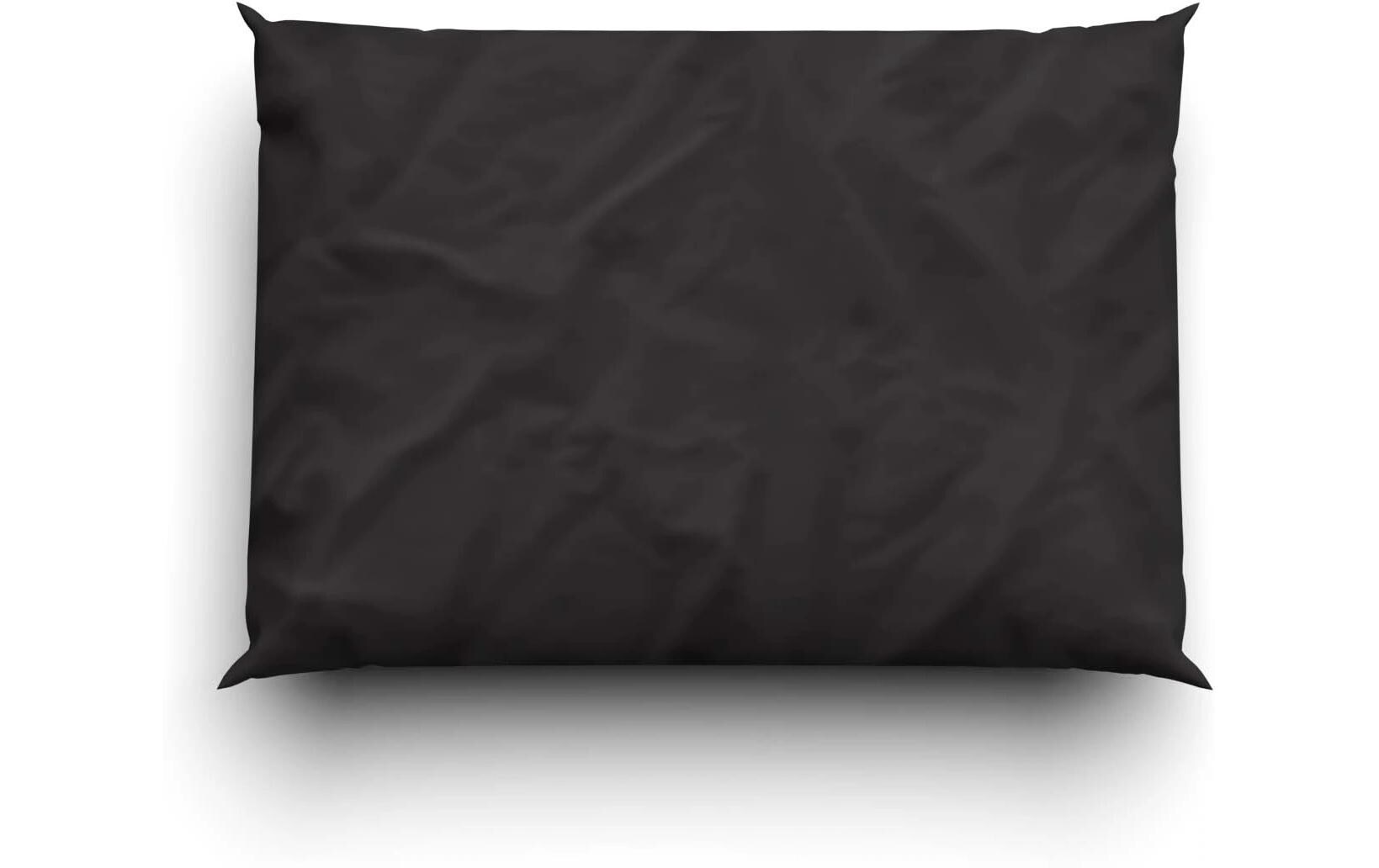 Kopfkissenbezug Satin Uni 50 x 70 cm, SchwarzSatin-Kissenbezug