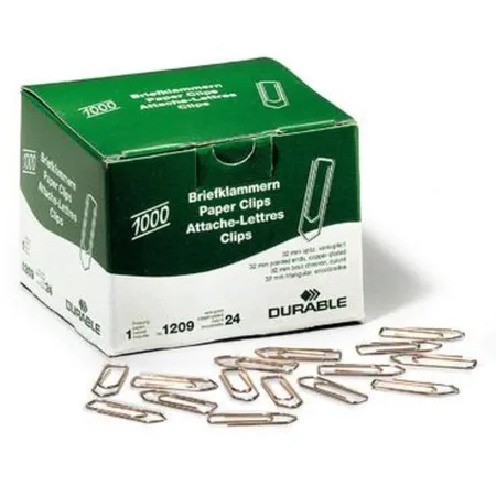 Durable 120924 Briefklammern verkupfert 32 mm, 1000 Stück