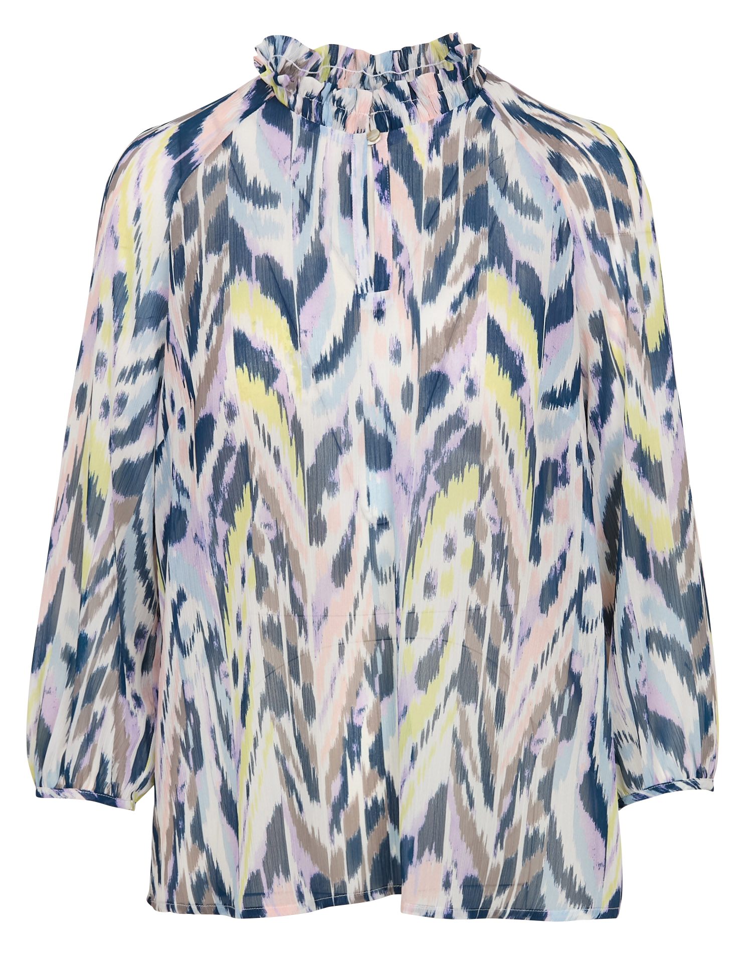 CARTER - Top fluide col victorien imprimé | Blanc