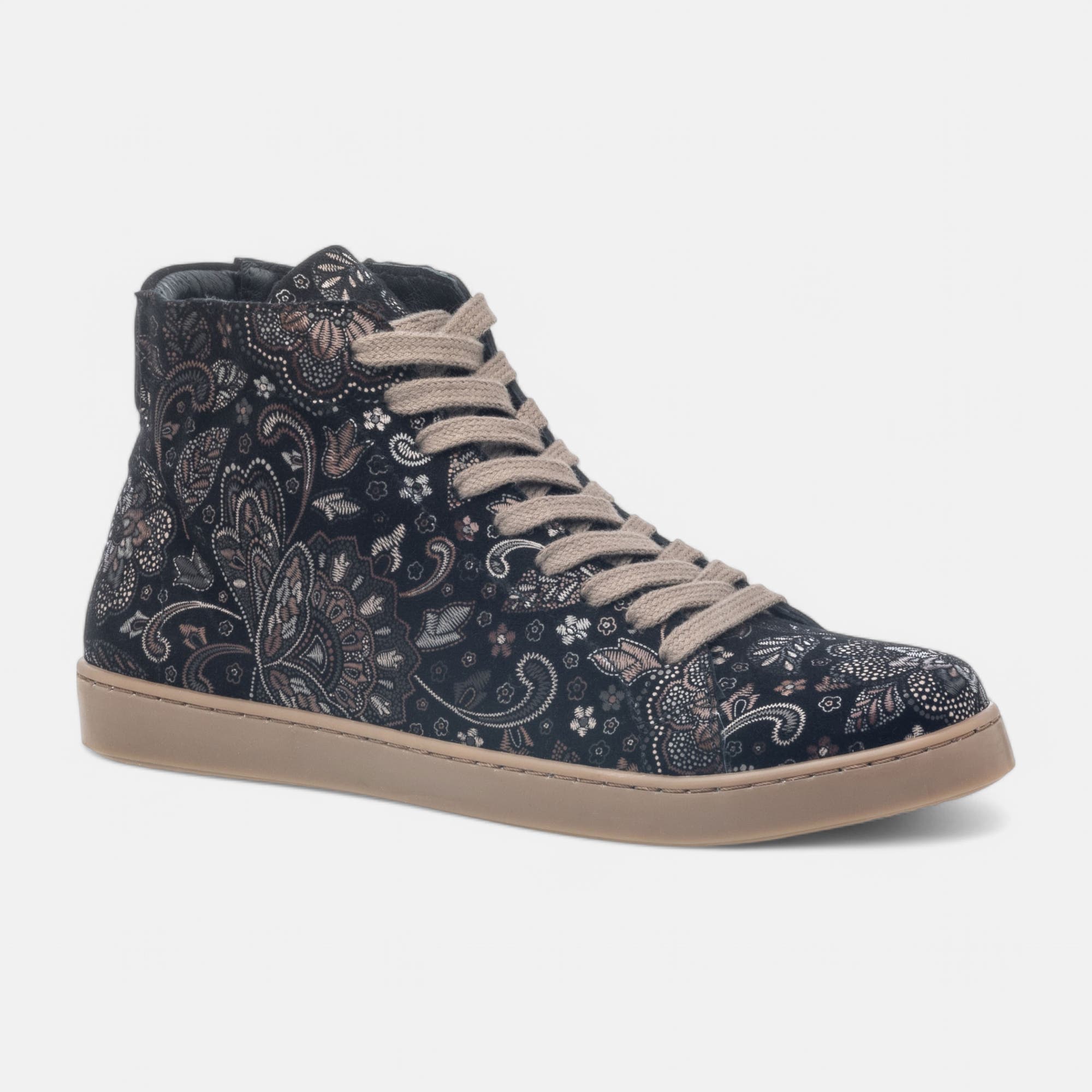 Bottines à lacets Femme en cuir multicolore