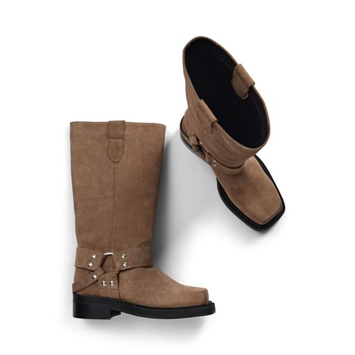 Pavement Angelina Suede Støvler, Taupe Suede, 40