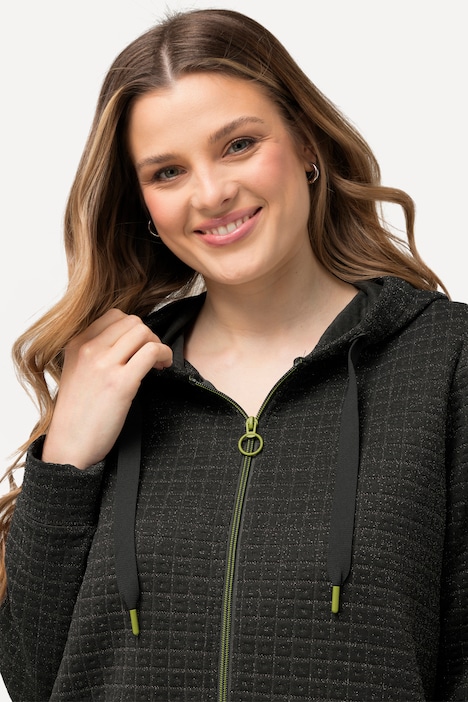 Kapuzenjacke, Metallic-Effekt, Struktur, Langarm