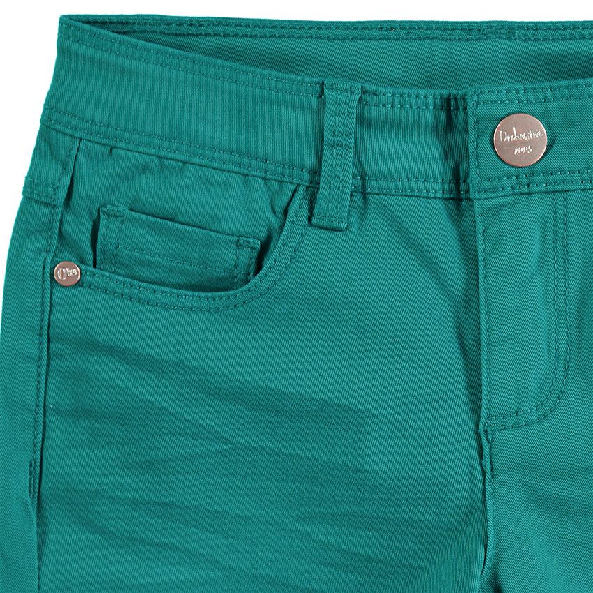 Pantalon en twill surteint effet crinkle - Vert