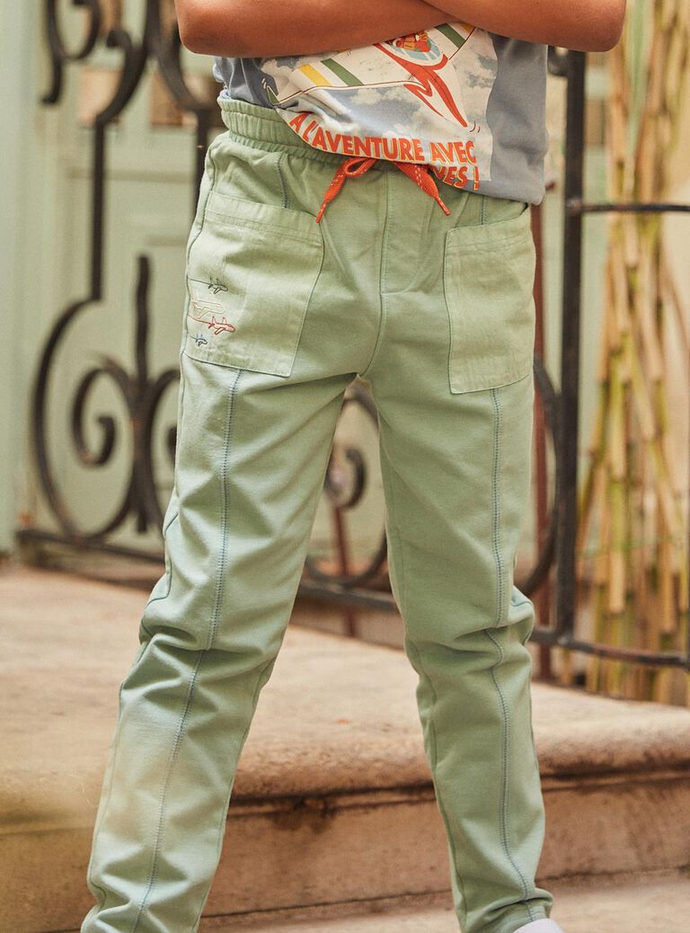 Pantalon vert en molleton