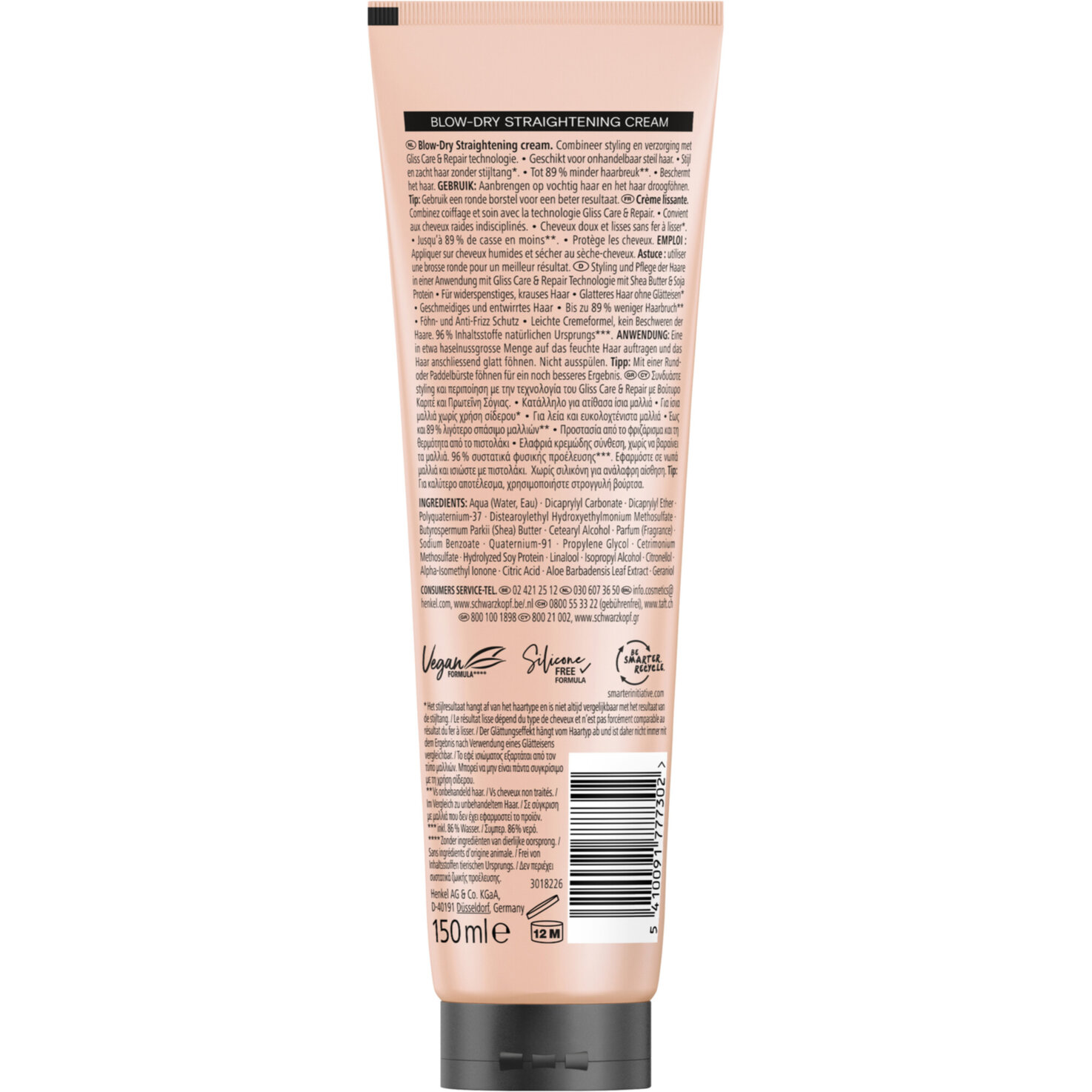 Schwarzkopf Taft Straightening Cream Taft x Gliss Sleeky Smooth