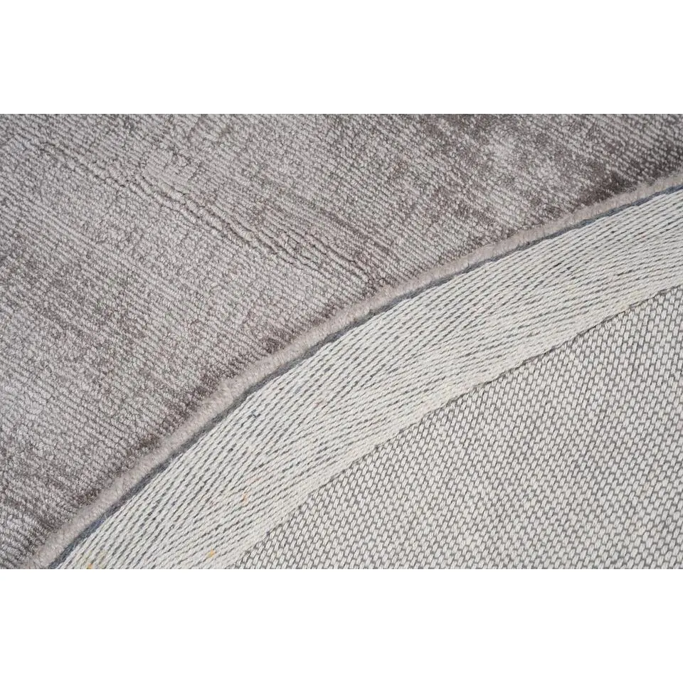 Dutch Lifestyle - Viscose - Vloerkleed - 115cm rond - Grijs