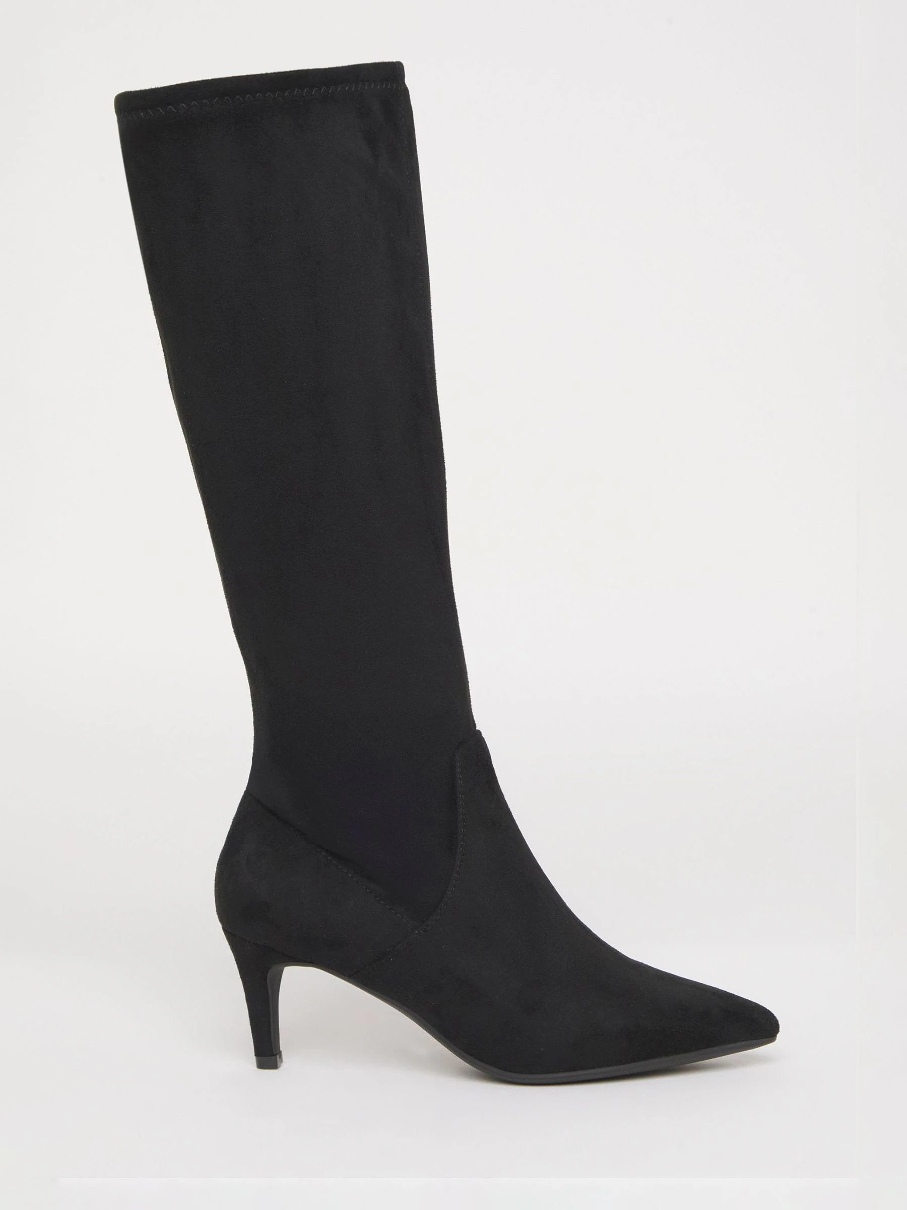 Zacht zwart - JD Williams Kitten Heel Knee High Sock Boots