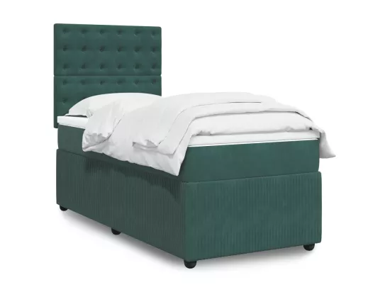 Sommier à lattes de lit et matelas Vert foncé 80x200 cm Velours