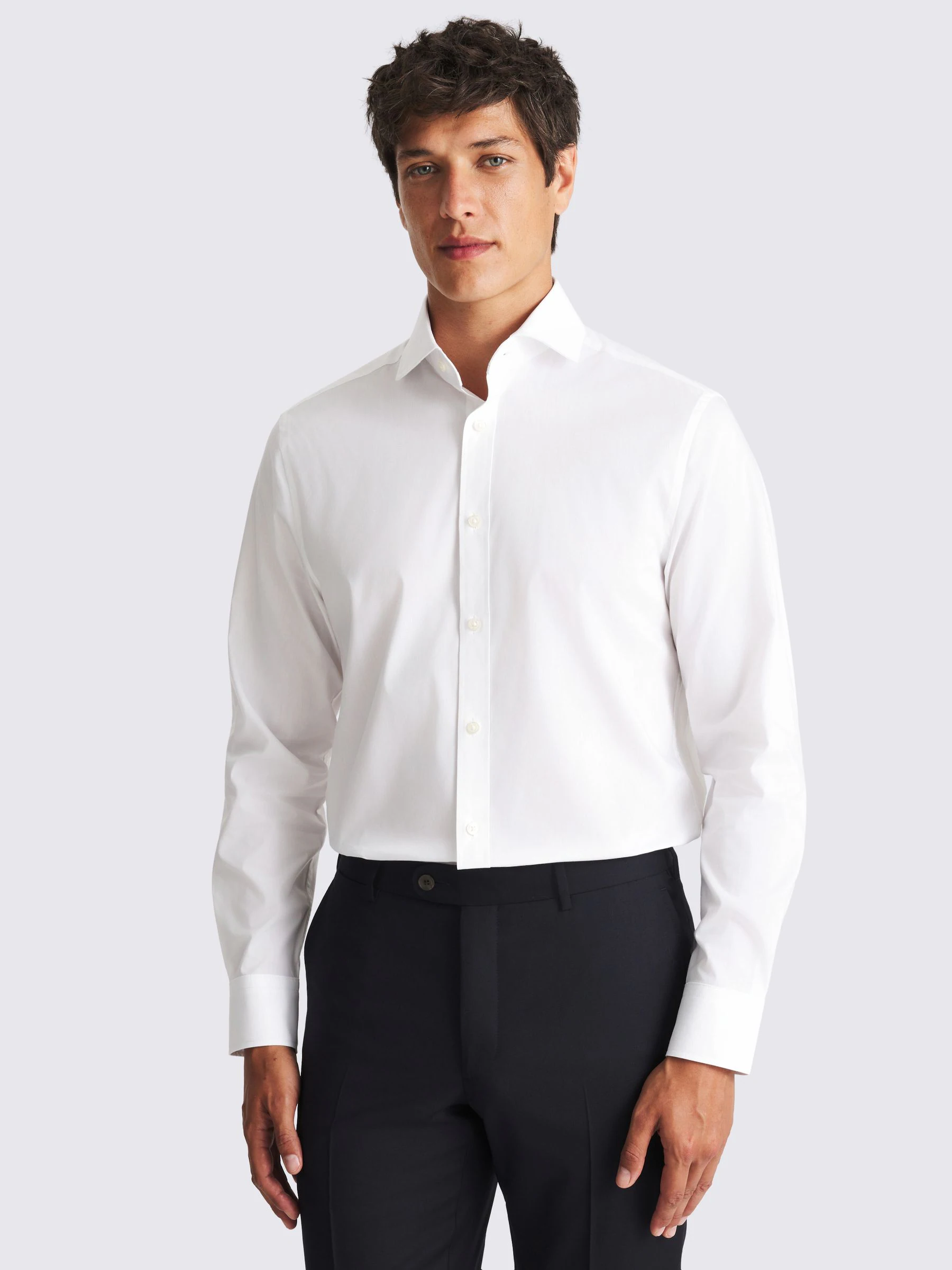 MOSS Tailored Fit Stretch Print Contrast Shirt