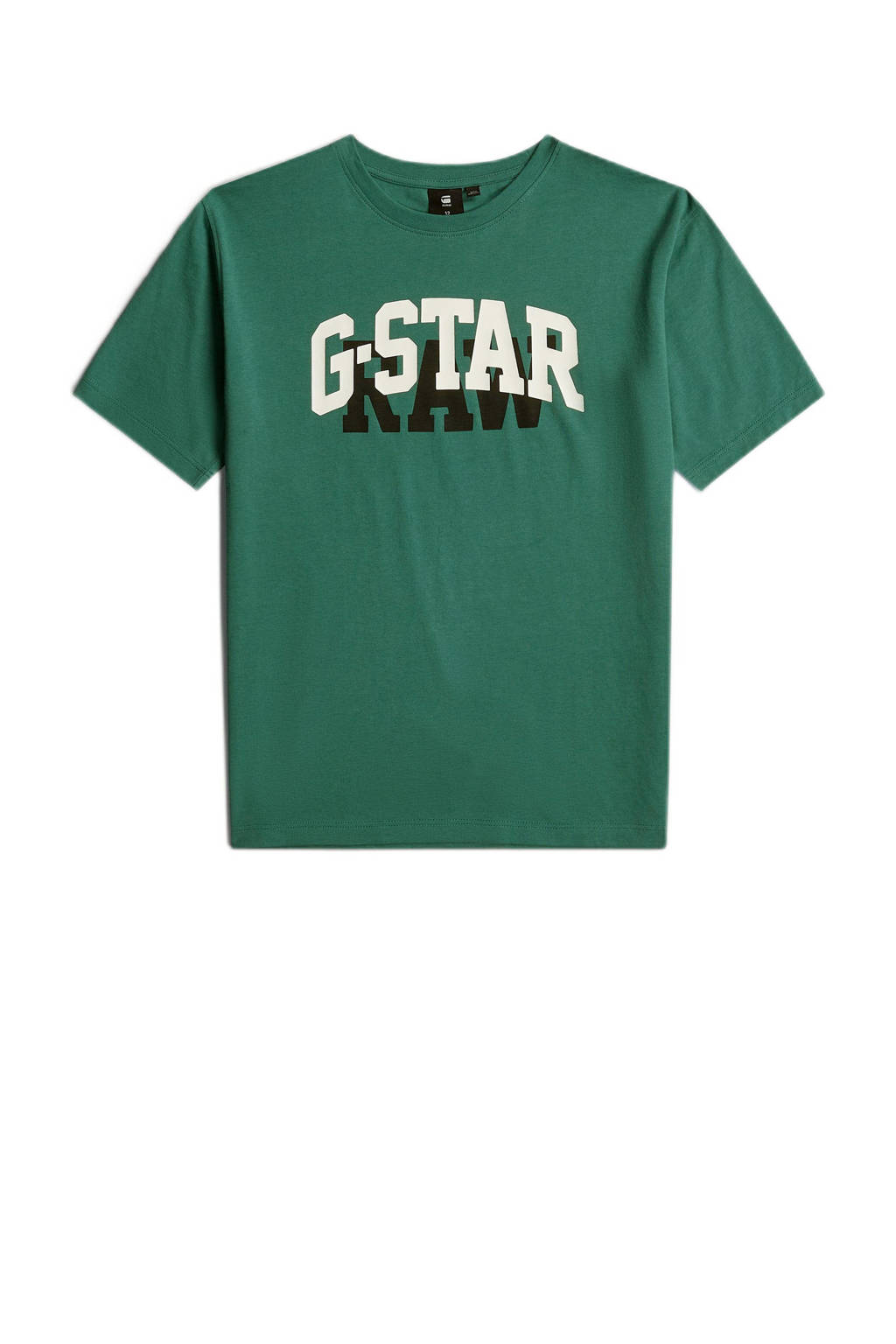 G-STAR T-shirt met printopdruk donkergroen/wit/zwart