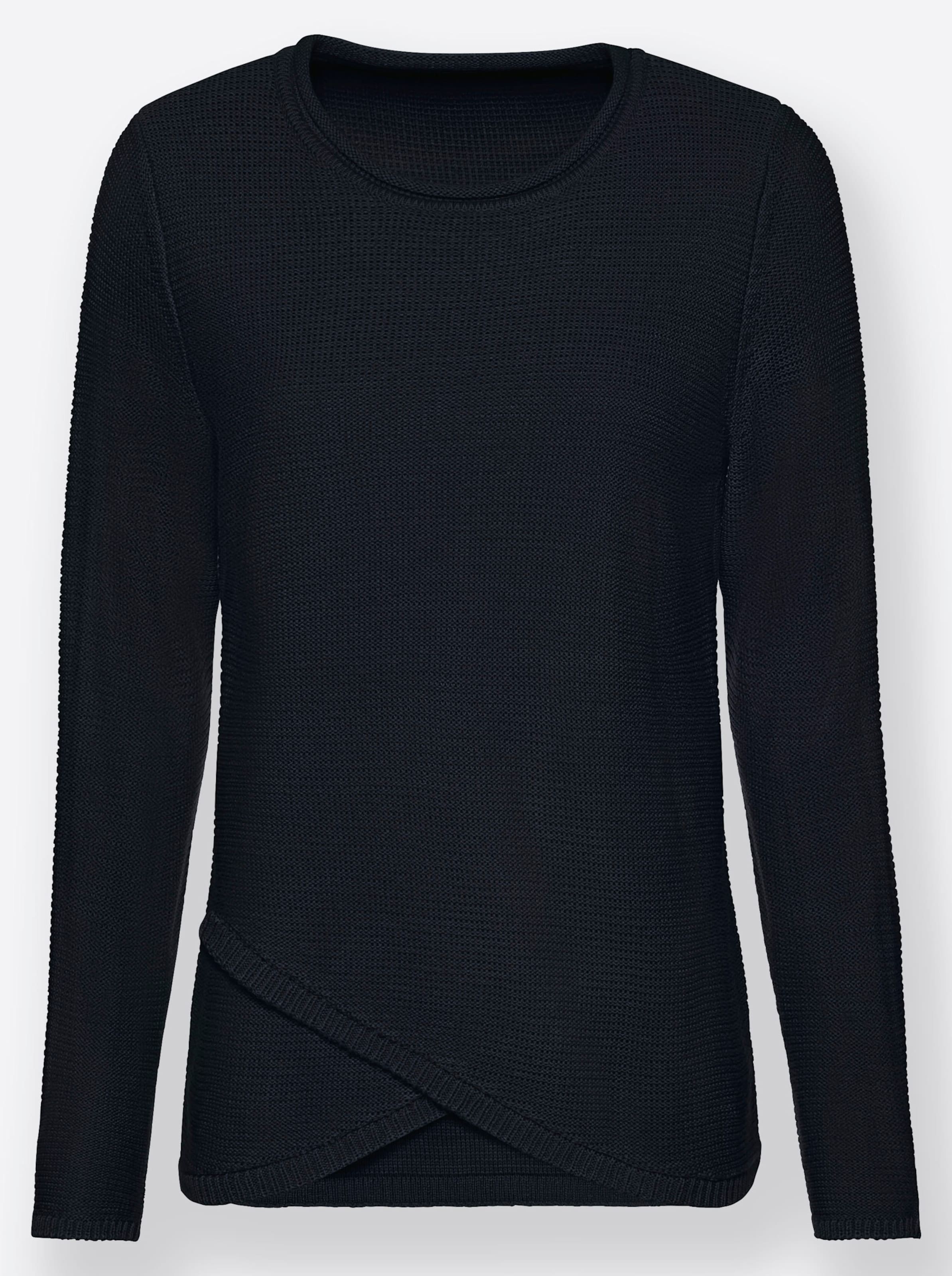 Langarm-Pullover in marine