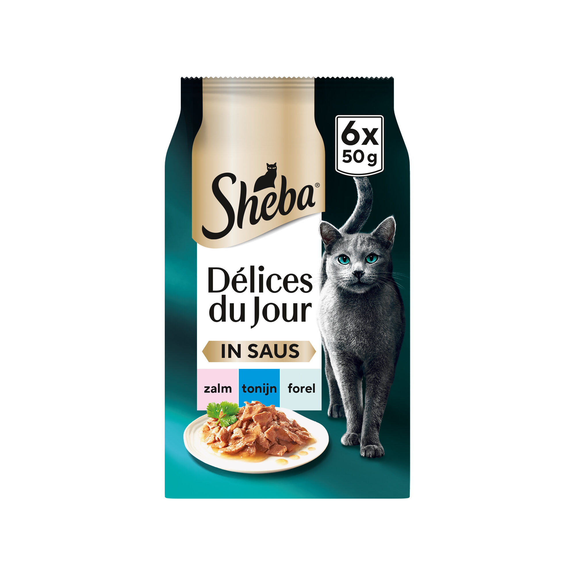 Sheba Délices du Jour in Saus - Zalm, Tonijn en Forel