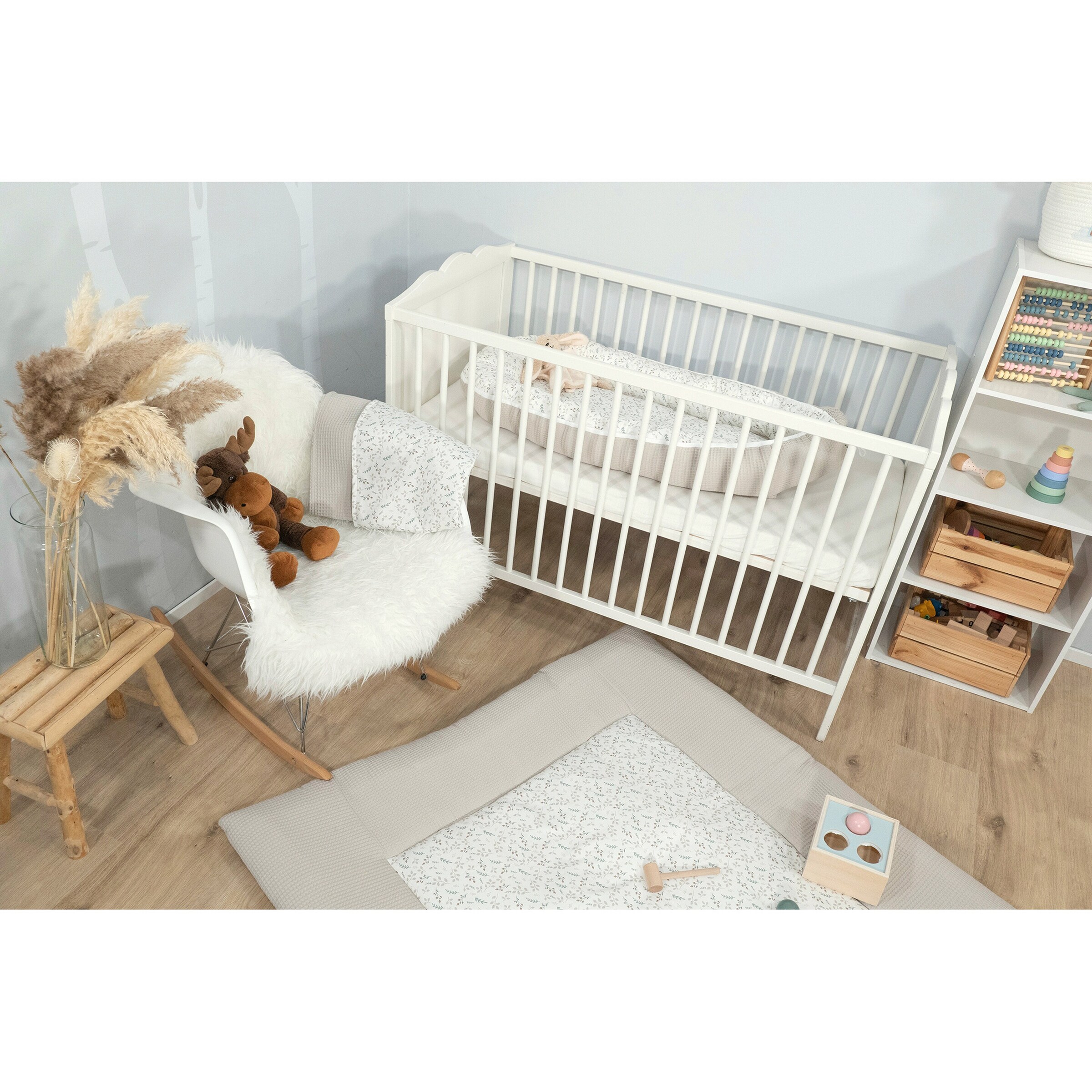 Ullenboom Kuschelnest Waffelpiqué 55x95 cm sand / Floral