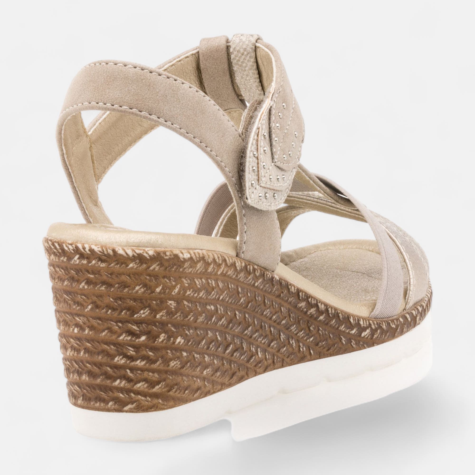 Sandales à talon compensé Femme or