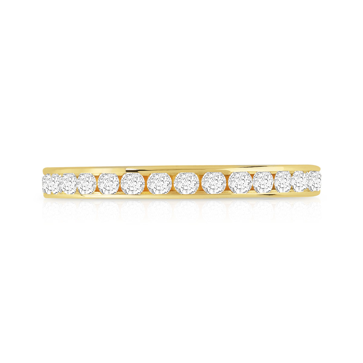 Alliance or 750 jaune diamant synthétiques 0.75 ct