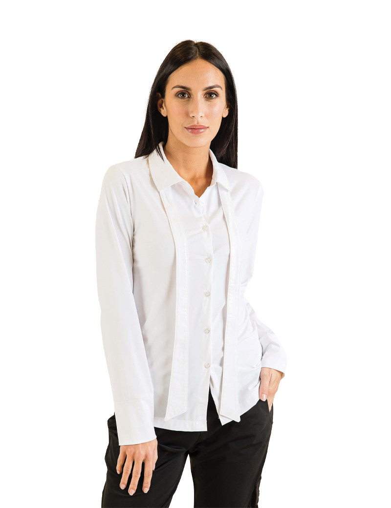 HBT BASICS - MILA BLANCHE CHEMISE SLIM BLANC
