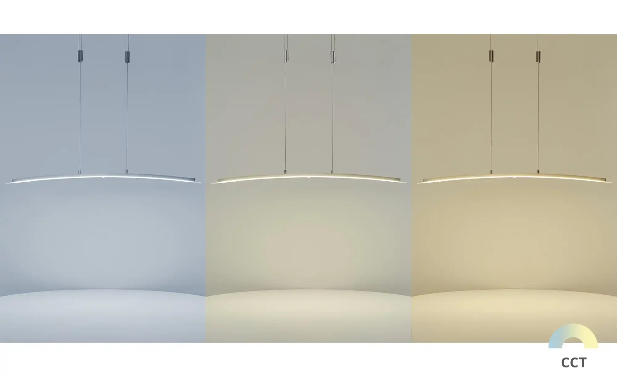 Fischer-Honsel LED-Pendelleuchte, Nickel-matt/ Glas gebogen