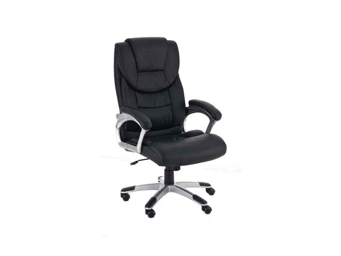 Chaise de bureau - Similicuir & Plastique - Noir - Texas