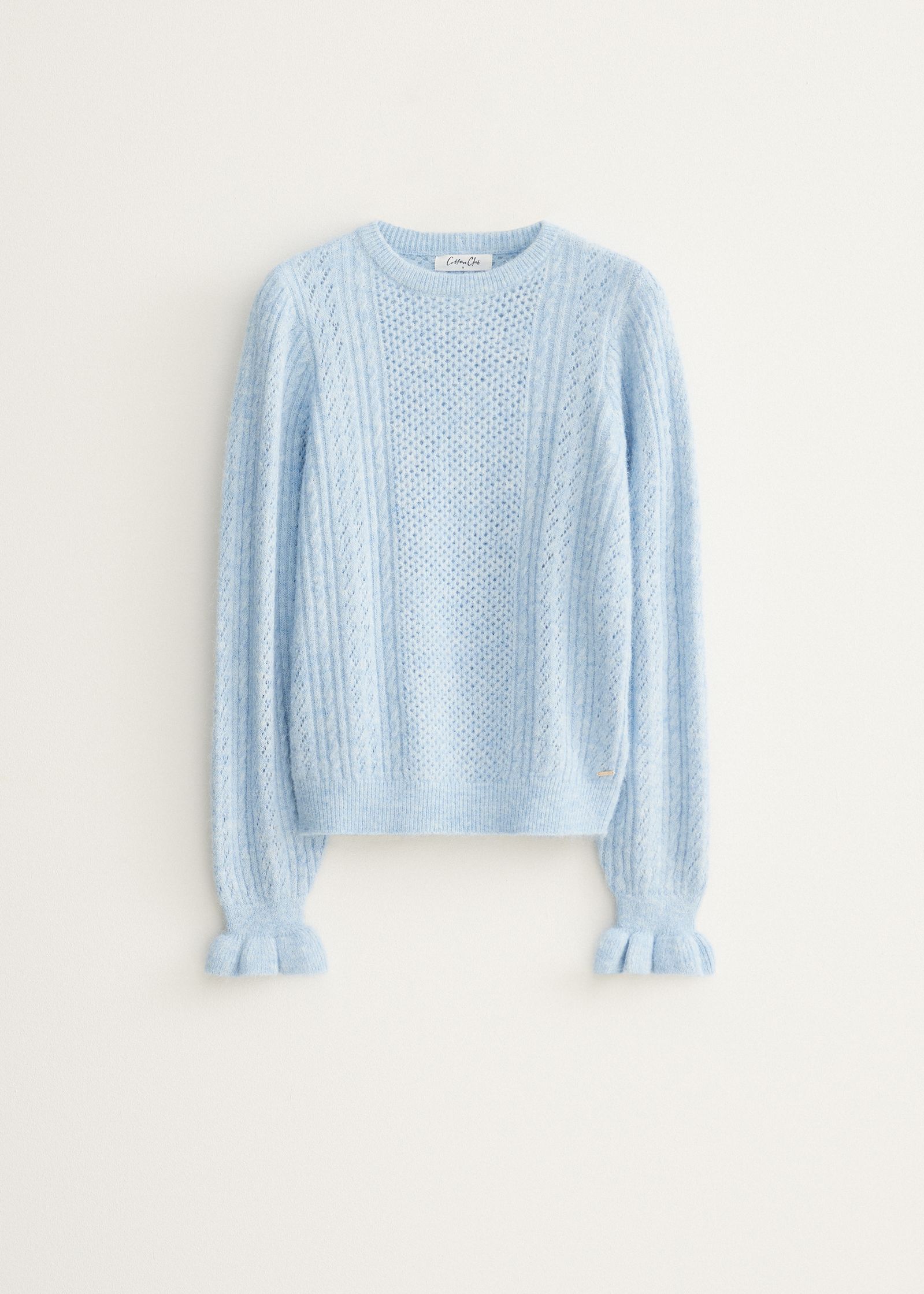 Gebreide trui met ruffles