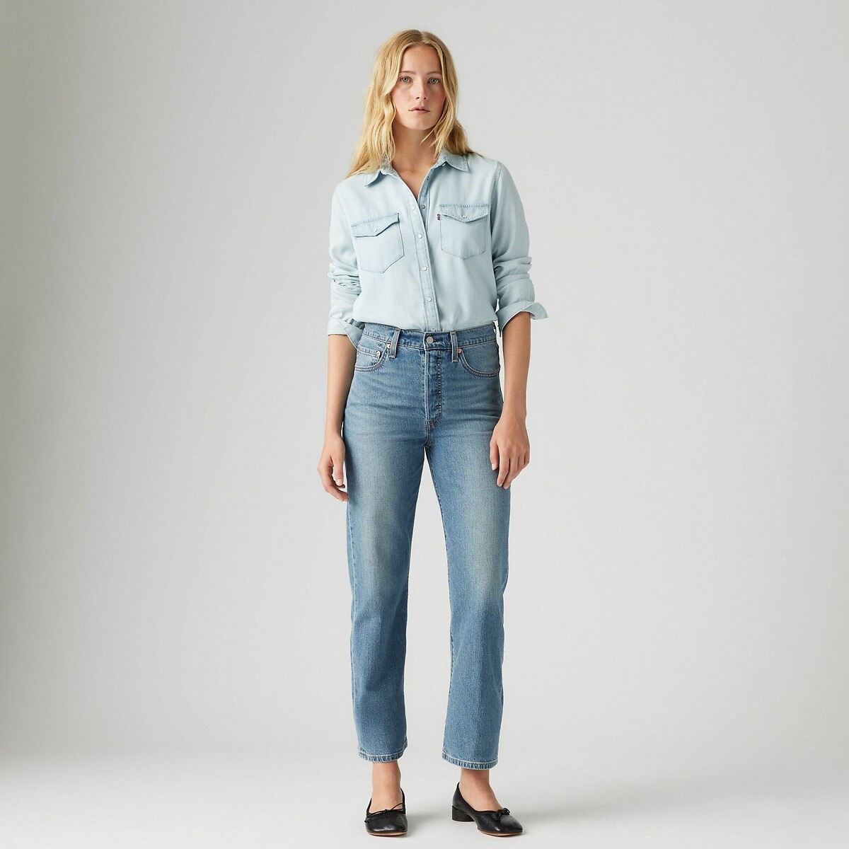 Calça jeans Levi's Ribcage reta até o tornozelo