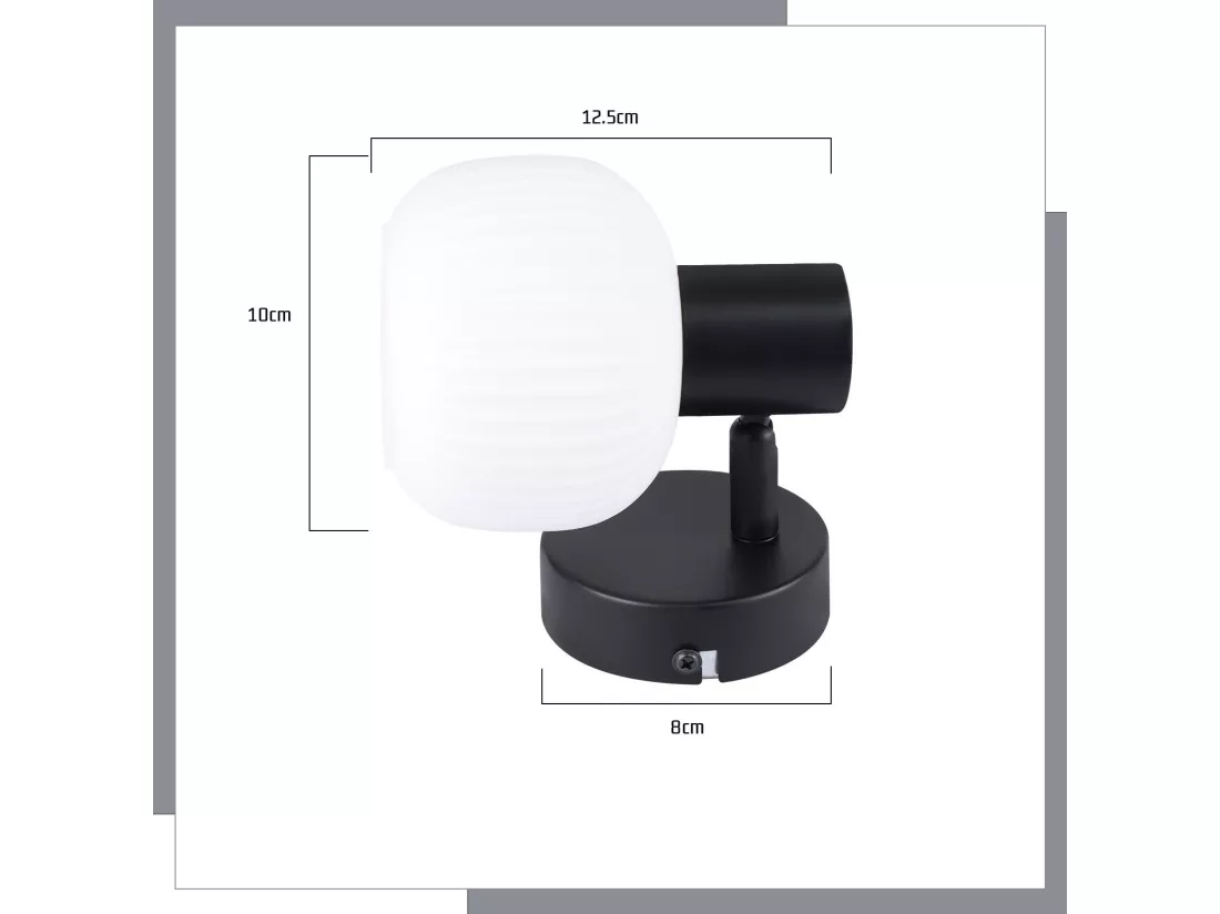 NETTLIFE Spot de plafond noir E14 abat-jour en verre vintage d'intérieur Spot moderne pour chambre à coucher salon