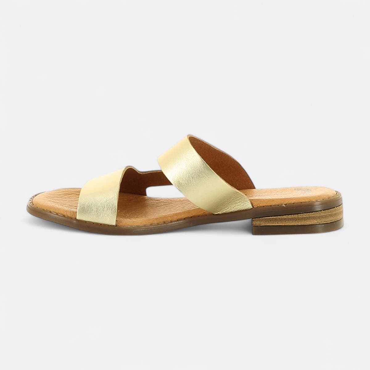Mules Femme en cuir or