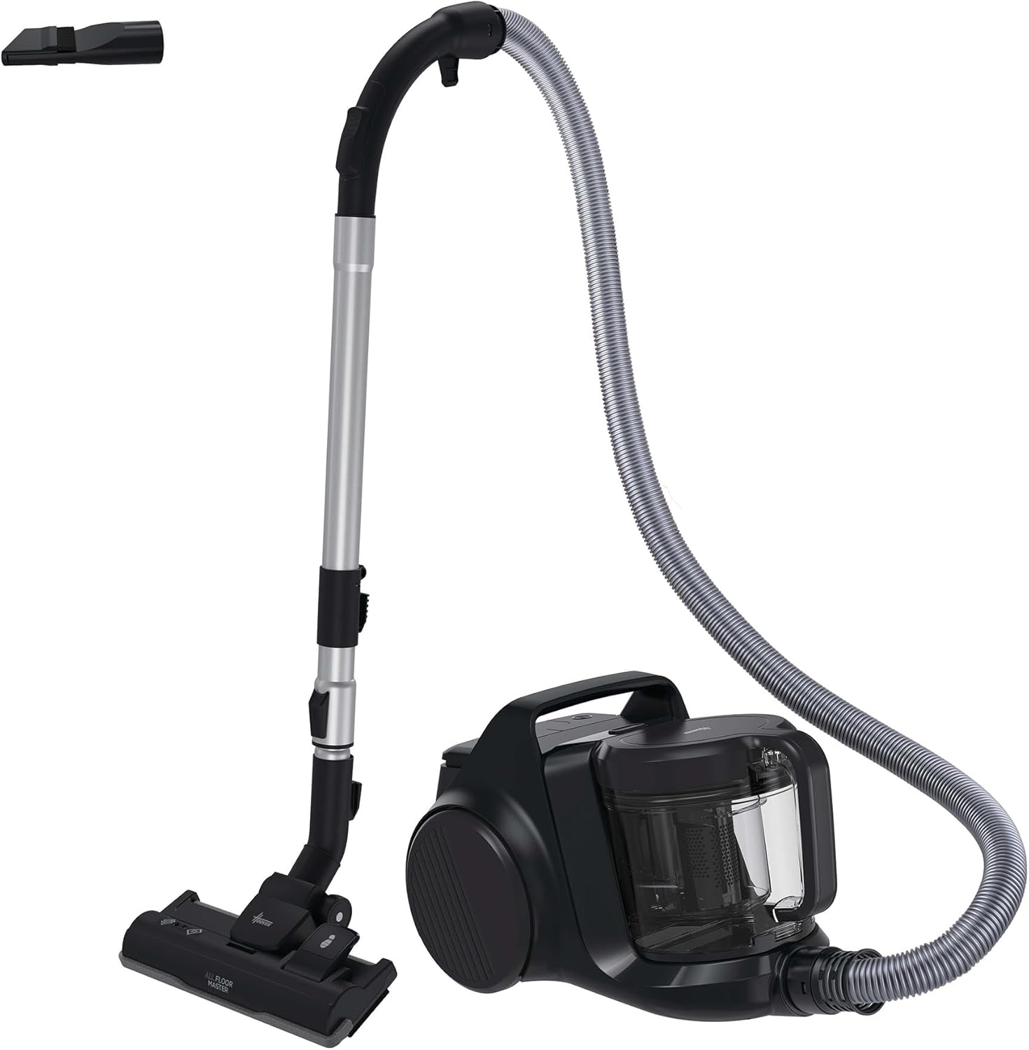 Hoover HP2 leistungsstarker Bodenstaubsauger ohne Beutel für Hartböden & Teppiche, leicht & kompakt, EPA-Staubfilter, 2,5 L Staubbehälter, integriertes Zubehör, 850 W, 10 m Arbeitsradius [HP2Z10A]