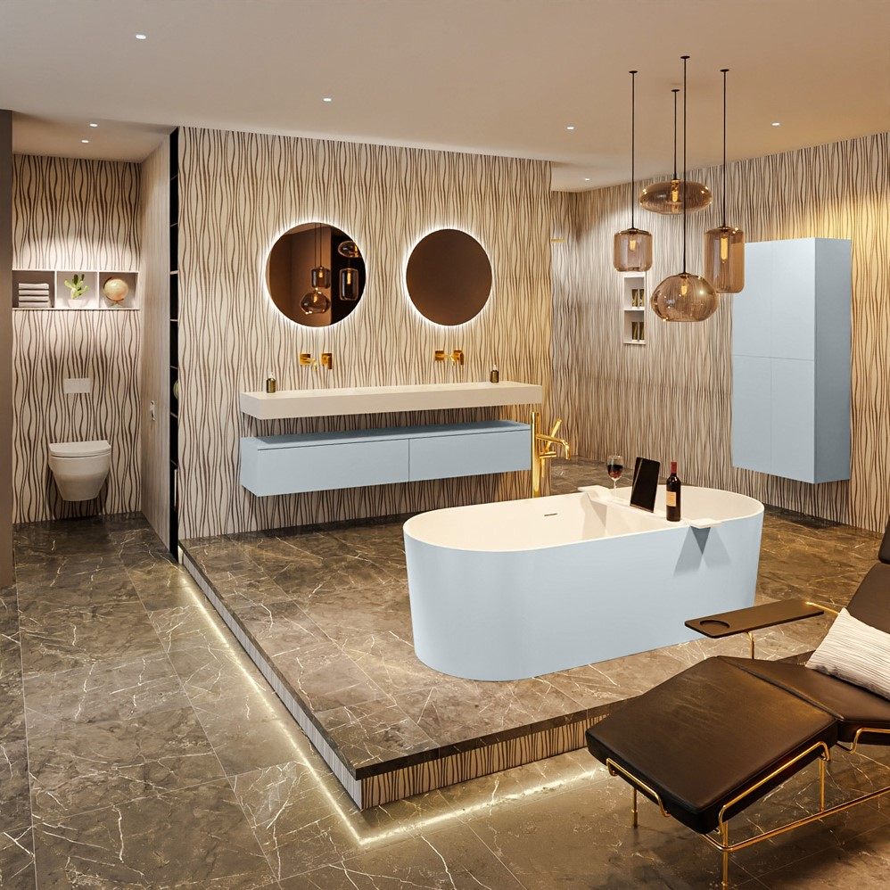 Mondiaz Noble vrijstaand bad 180x75cm kleur clay/talc