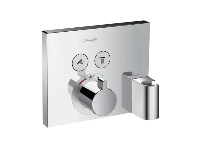 hansGrohe ShowerSelect termostat med 2 udtag og integreret bruserholder og slangeudtag
