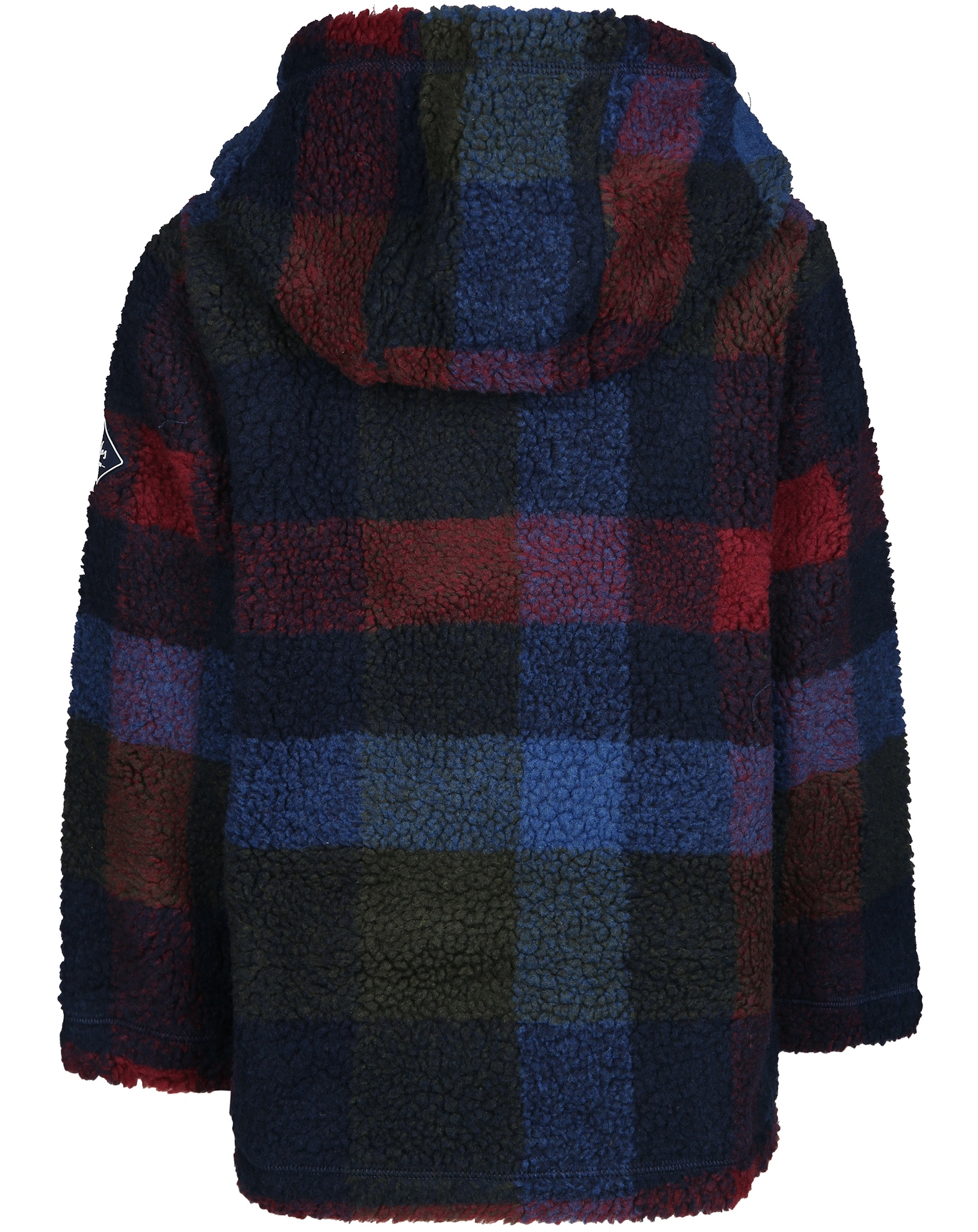 Fleece-Kapuzenpullover WHITACRE CHECK in rot/blau