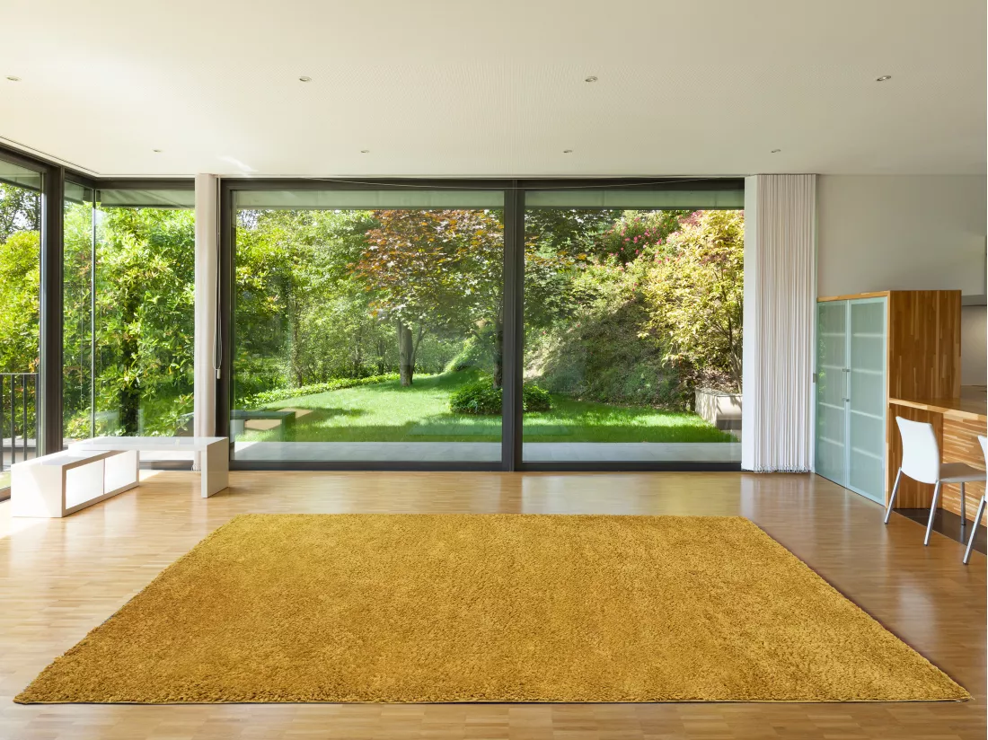 Tapis shaggy à poils longs - 160 x 230 cm - Jaune moutarde - MILINIO